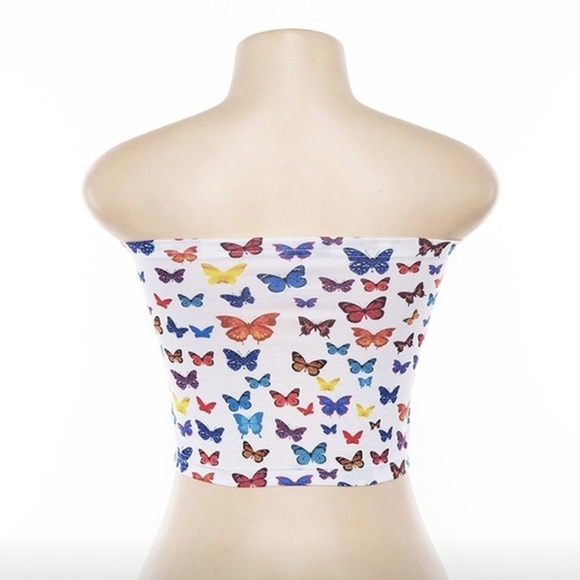 ⚡️FLASH SALE⚡️Colorful Butterfly Pattern Crop - Picture 5 of 7